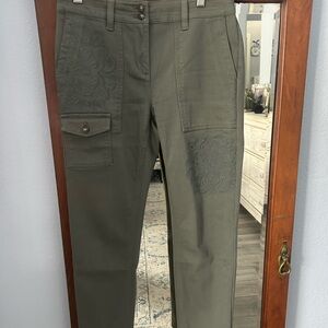 J. Jill P4 Sage Green Buttoned Pants